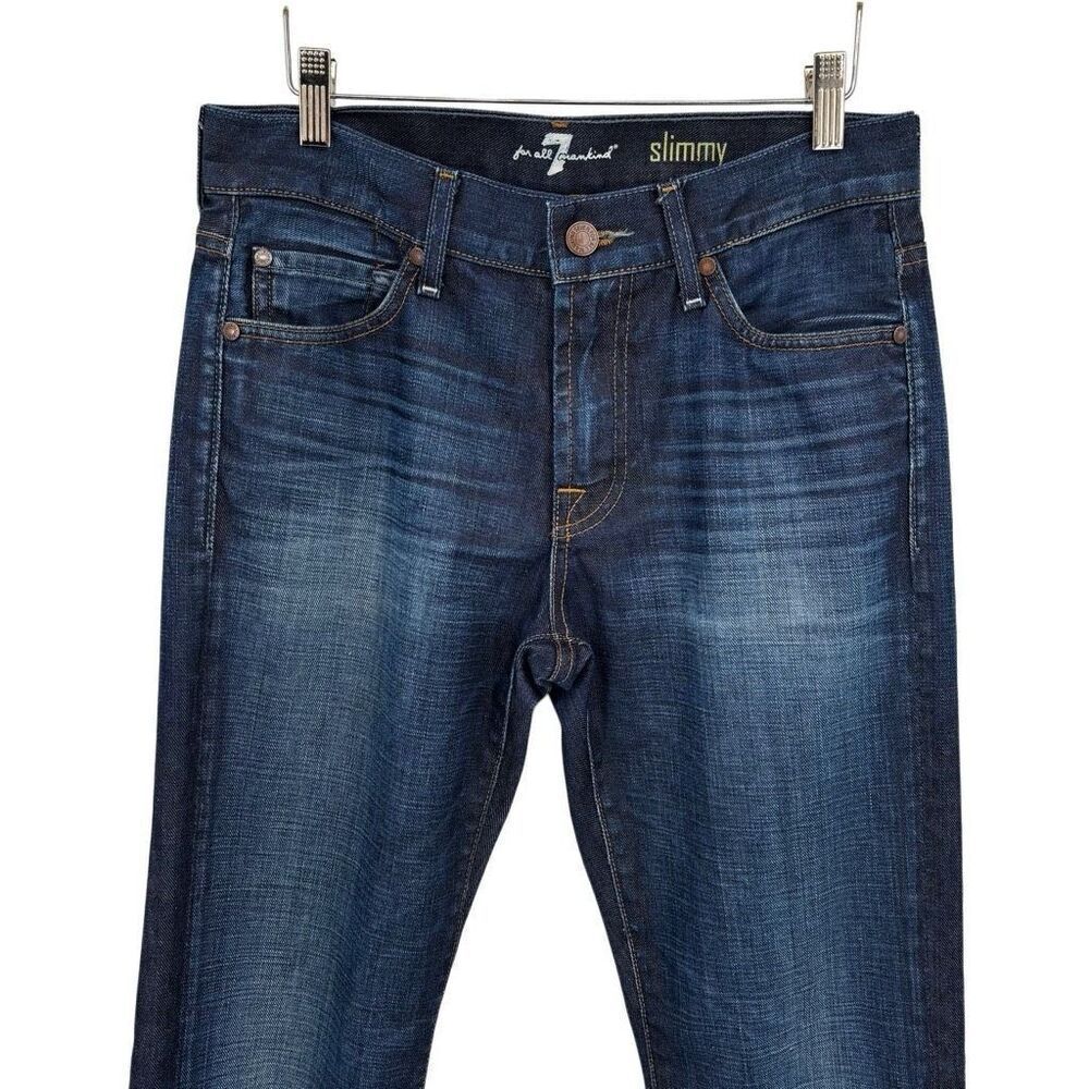 7 For All Mankind Slimmy Straight Leg Jeans Size 30 - Picture 4 of 8